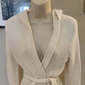 GAP Cream Hooded Knit Cardigan Sweater